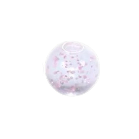 Aramat Jewels transparant acryl piercing balletje van 5mm met roze glitters voor tong- of navelpiercing.