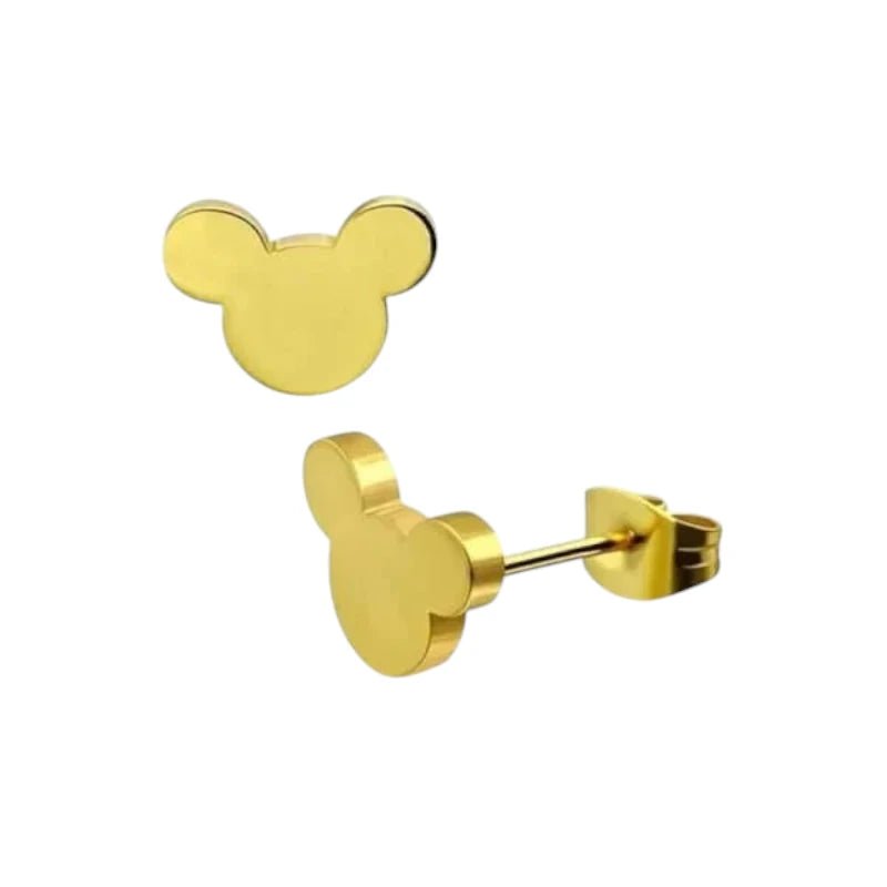 Goudkleurige Mickey Mouse Oorbellen – 8mm RVS - oor4223 - fg - Oorbellen kopen# - 8mm - alles - cadeau