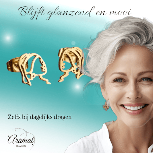 Meisje met de Parel Oorstekers Goudkleurig RVS - oor6393 - 638455 - Oorbellen kopen# - 12mm - alles - cadeau
