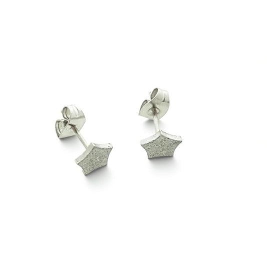 Stalen Oorbellen vijfhoek 7mm - Geometrisch Design - Aramat Jewels - Oorbellen - cadeautip