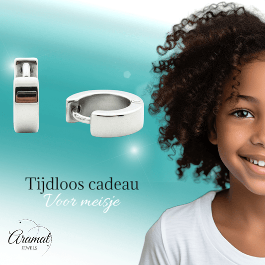 Stijlvolle Kinder Oorbellen met Scharnier - Aramat Jewels - Oorringen - cadeautip