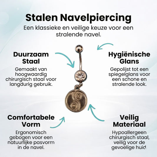 Yin Yang Muntje Navelpiercing