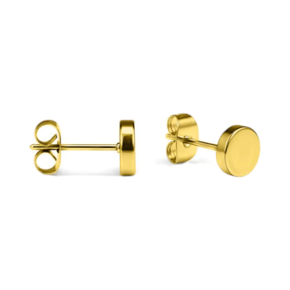 Goudkleurige ronde oorbellen - goldplated oorstekers