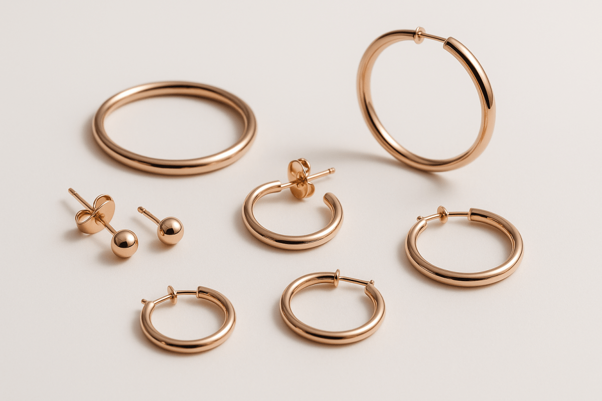 Rosé Gouden Oorringen & Hoops