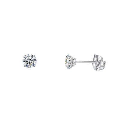 Boucles d'oreilles élégantes en titane avec zircon transparent
