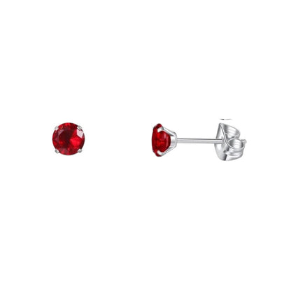 Boucles d'oreilles en titane et zircon rouge