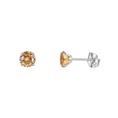 Boucles d'oreilles en titane et zircone champagne