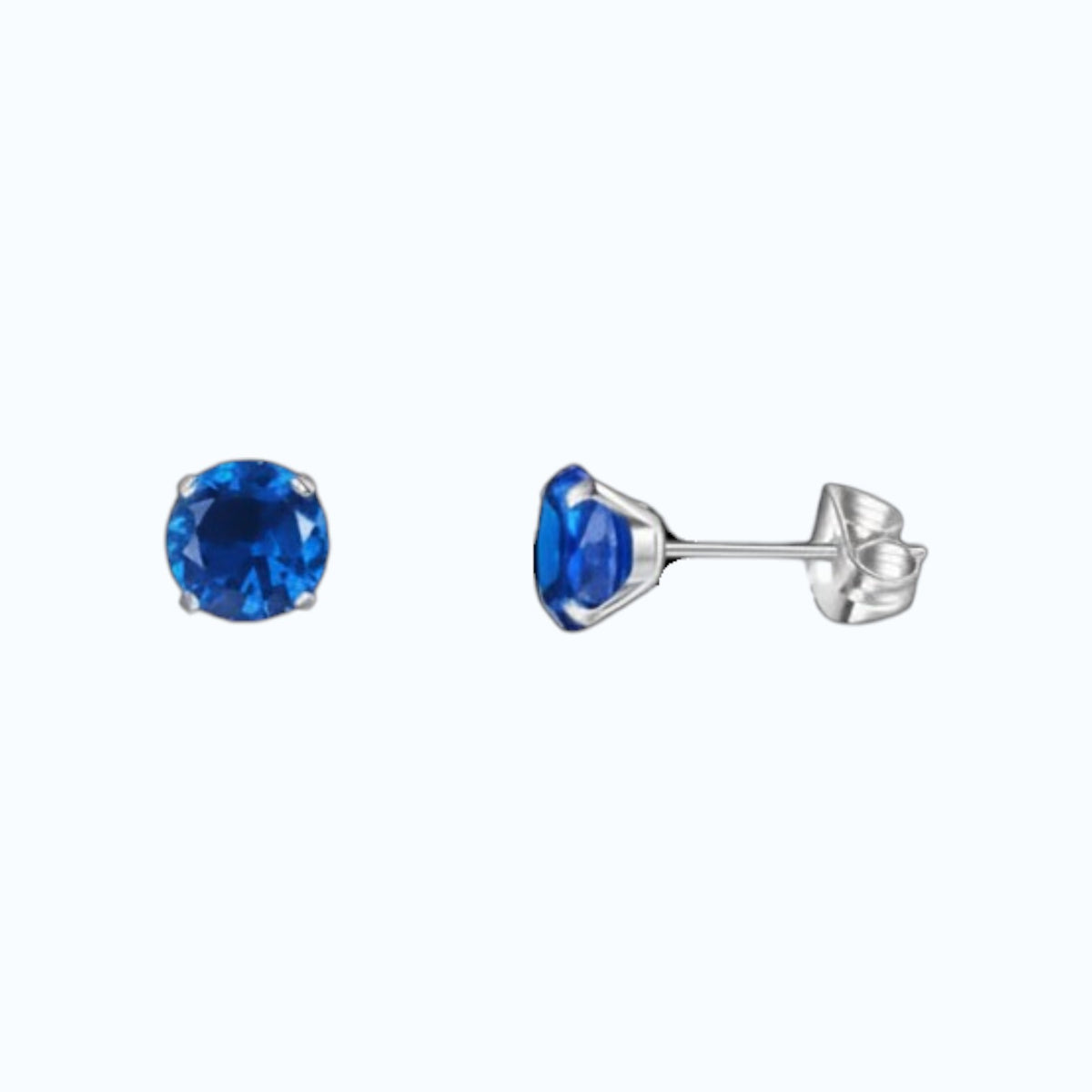 Boucles d'oreilles en titane avec zircon bleu foncé