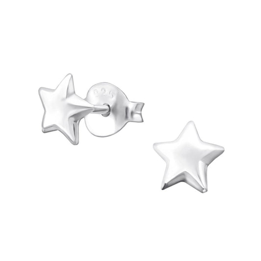 925 Sterling Zilveren Sterretjes Oorknopjes 6mm - Aramat Jewels - Oorbellen - cadeautip