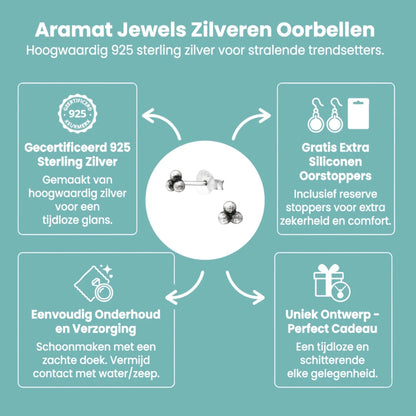 925 zilveren Oorbellen Kinder Dots 4mm - Aramat Jewels - Oorbellen - cadeautip