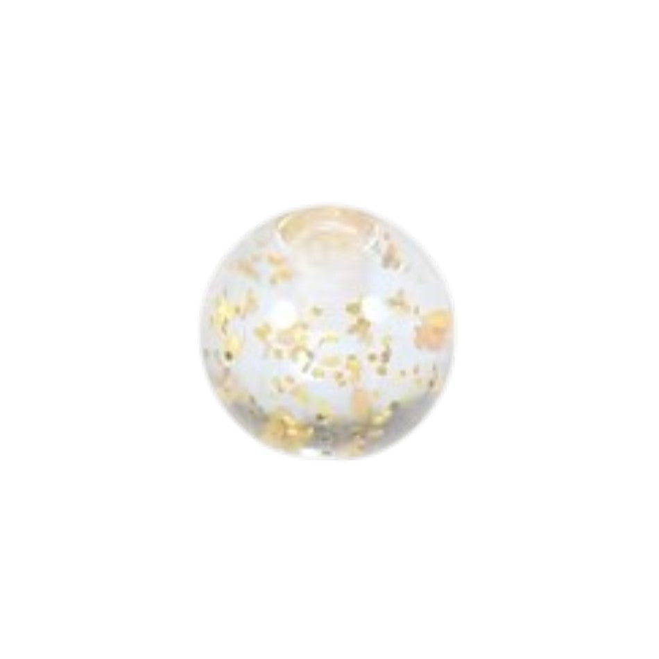 Glitter Piercing Balletje Transparant Acryl – 6mm (1.6mm Dikte) – Per Stuk
