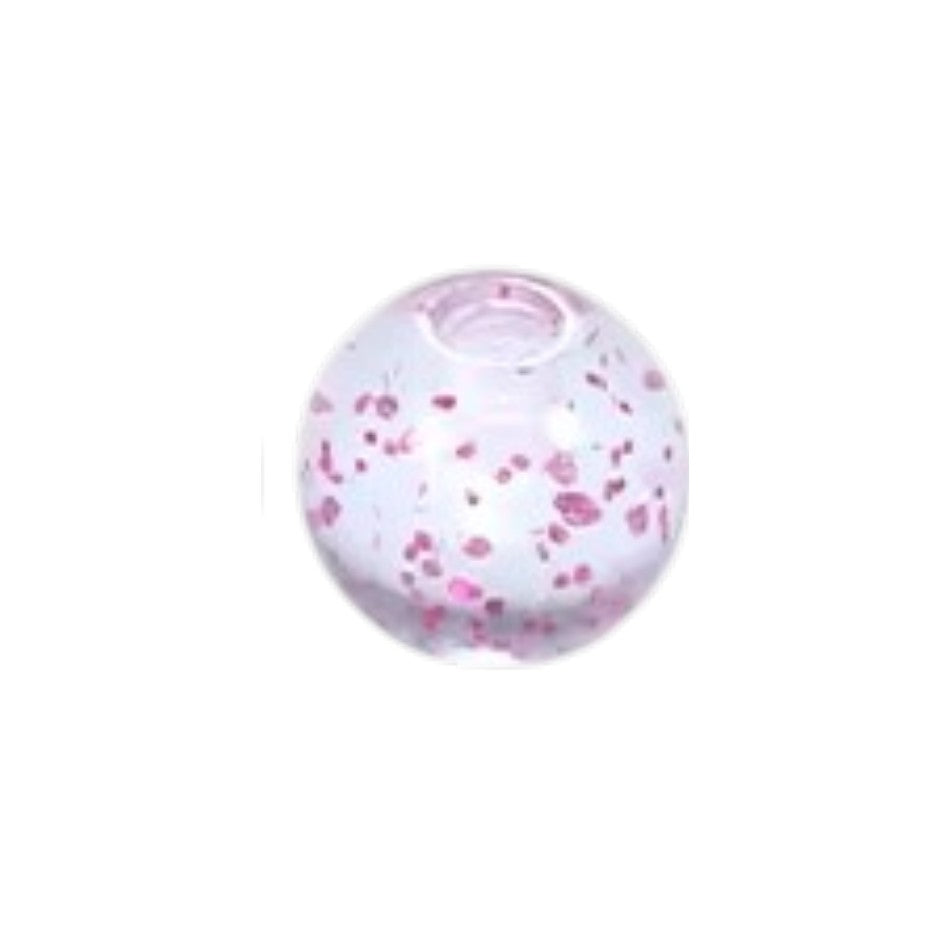 Glitter Piercing Balletje Transparant Acryl – 6mm (1.6mm Dikte) – Per Stuk