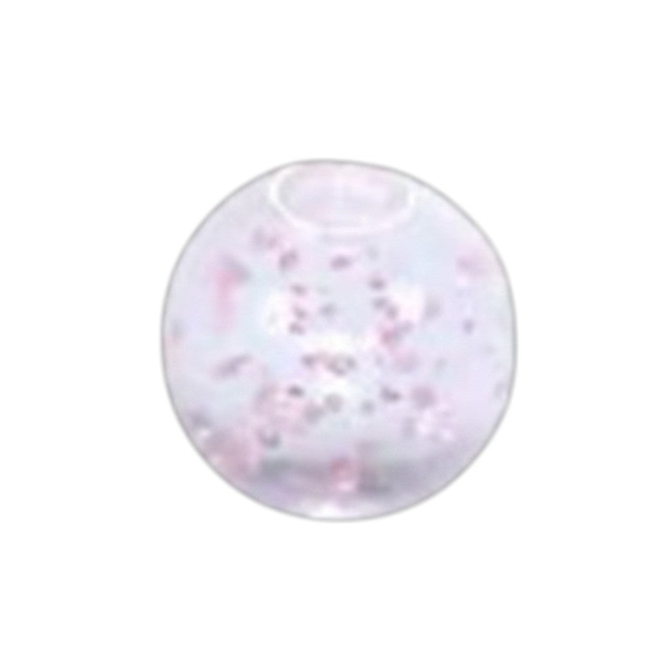 Glitter Piercing Balletje Transparant Acryl – 6mm (1.6mm Dikte) – Per Stuk
