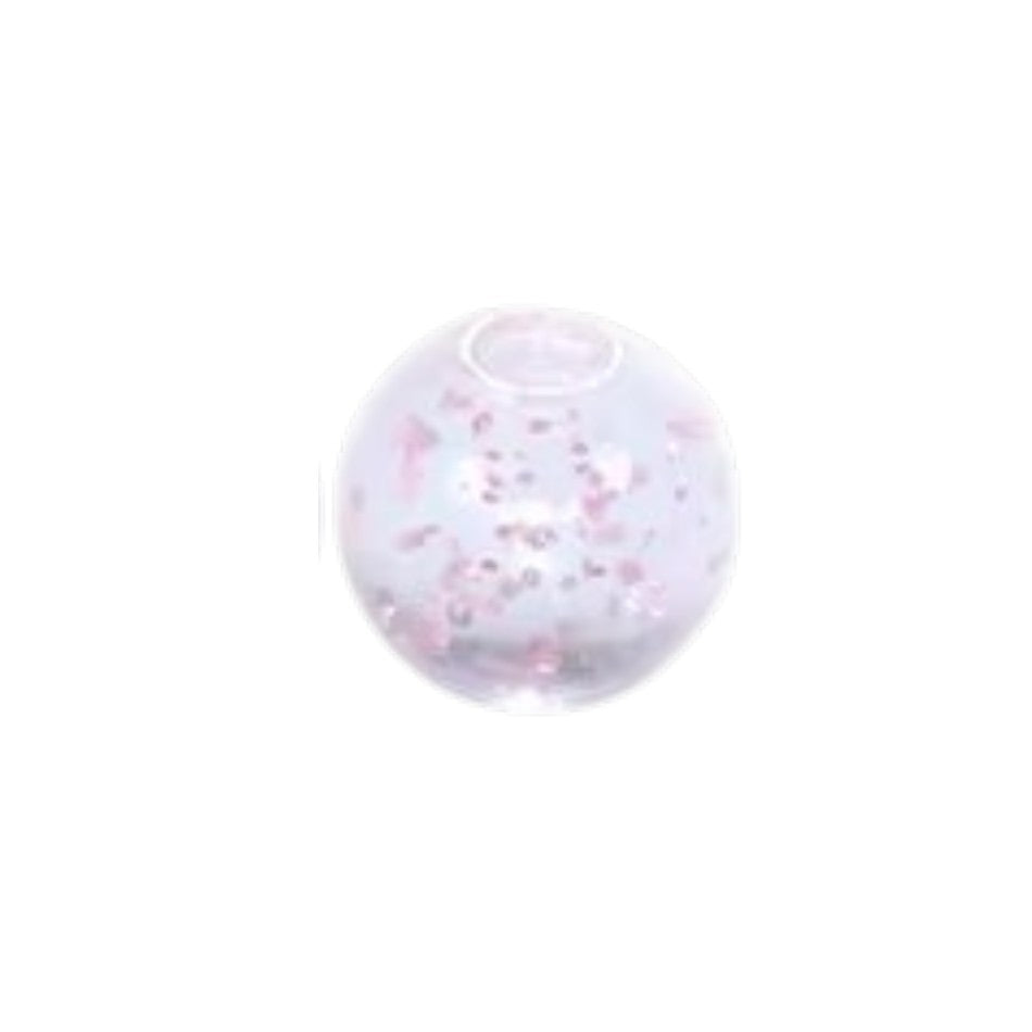 Glitter Piercing Balletje Transparant Acryl – 6mm (1.6mm Dikte) – Per Stuk