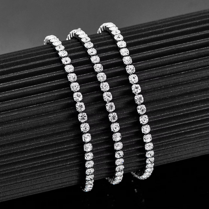 Zilverkleurige Stalen Zirkonia Ketting – Klassieke Dames Collier 4mm