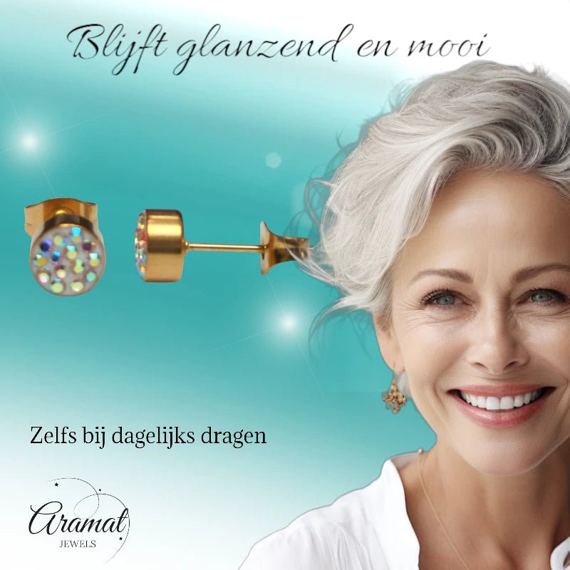 AB transparante oorstekers 6 mm – multicolor glans - oor3099 - Oorbellen kopen# - 6mm - AB - alles