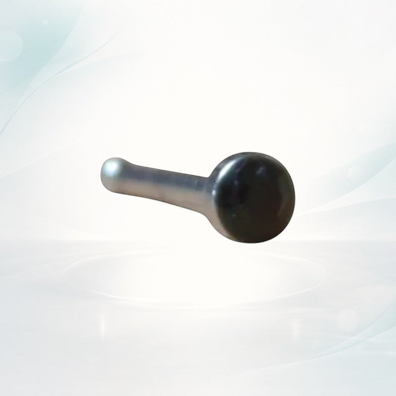 Aramat Jewels stainless steel nose piercing with a 1.5mm black crystal stud. Straight design for comfortable wear.