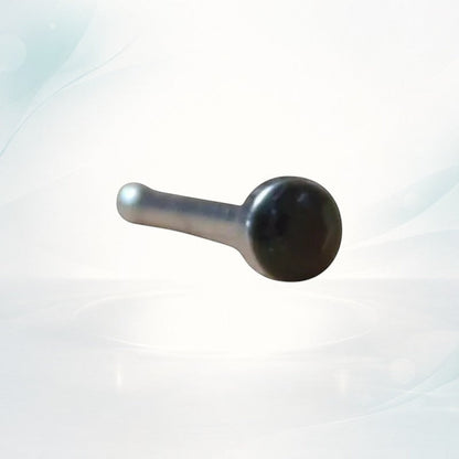 Aramat Jewels stainless steel nose piercing with a 1.5mm black crystal stud. Straight design for comfortable wear.