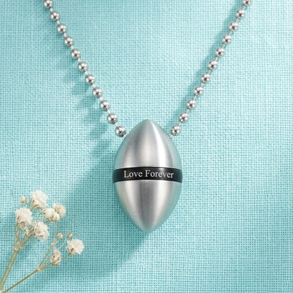 Aramat Jewels Stalen Ashanger Love Forever, zilverkleurig en zwart, met gravure.