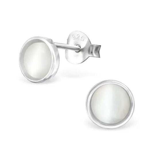 Aramat Jewels zilveren oorstekers met 6mm ronde kattenoogsteen, nikkelvrij, voor dames en kinderen.
