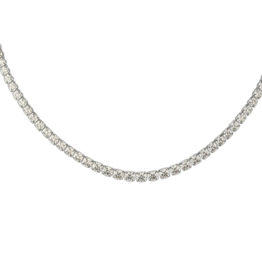 Zilverkleurige Stalen Zirkonia Ketting – Klassieke Dames Collier 4mm