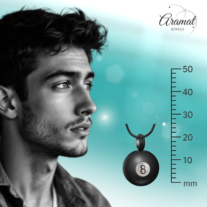 Ashanger Biljartbal met Cijfer 8 - Zwart RVS - hang1323 - 20002 - Gedenkhangers kopen# - alles - ashangers - Assieraad