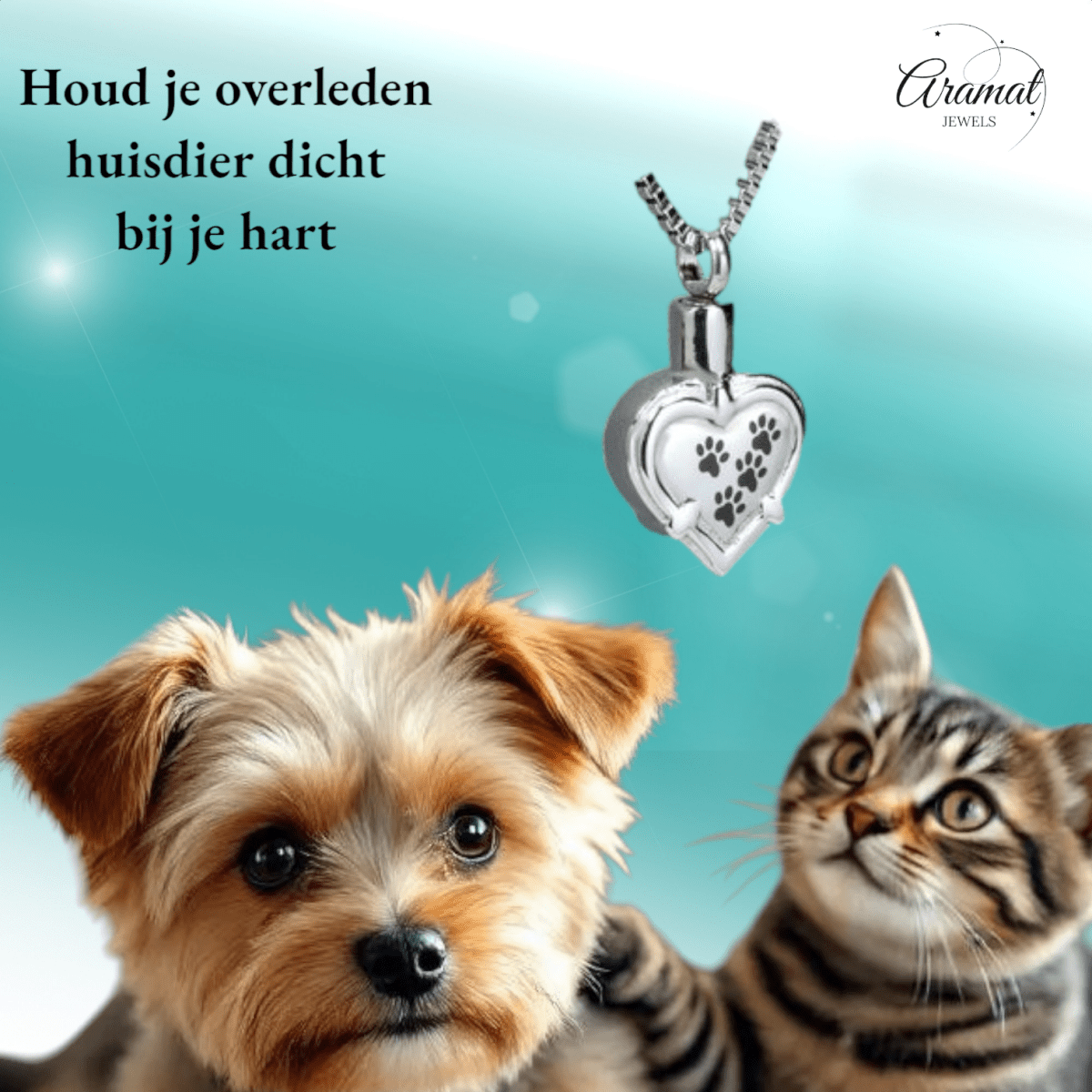 Ashanger hart pootafdrukken – troost & herinnering - Aramat Jewels - Gedenkhangers - cadeautip