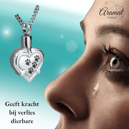Ashanger hart pootafdrukken – troost & herinnering - Aramat Jewels - Gedenkhangers - cadeautip