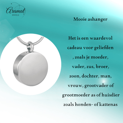 Ashanger Rond - Zilverkleurig RVS - 25x20 mm - hang730 - 8088 - Gedenkhangers kopen# - 25mm - alles - ashangers