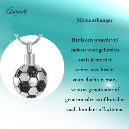 Ashanger Voetbal - Zilverkleurig RVS - hang1357 - 8299 - Gedenkhangers kopen# - 27mm - alles - ashangers