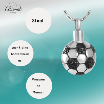 Ashanger Voetbal - Zilverkleurig RVS - hang1357 - 8299 - Gedenkhangers kopen# - 27mm - alles - ashangers