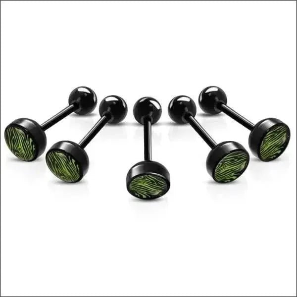 Bioplast Tongpiercing met Dierenhuid Motief -tong226-inb492-Tongpiercings kopen#-1.6mm-16mm-6mm