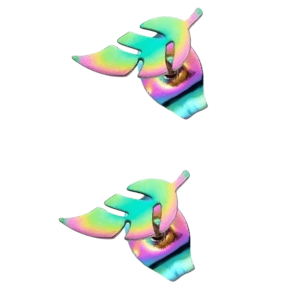 Bladvormige Oorbellen – RVS – 5x13 mm – Uniseks Regenboogkleur - oor151 - Oorbellen kopen# - 13mm - alles - blad