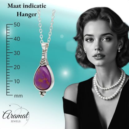 Bohemien Ketting met Druppelvormige Hanger - Aramat Jewels - Halskettingen - cadeautip