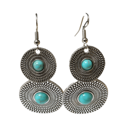 Bohemien Oorhangers met Dubbele Cirkels - oor6029 - Oorhangers kopen# - 65mm - alles - bali