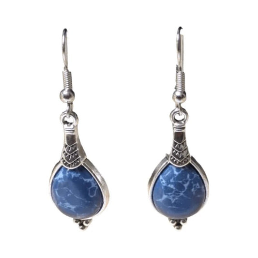 Boho Druppel Oorhangers Donkerblauw vrouw - oor6031 - Oorhangers kopen# - 50mm - alles - bali