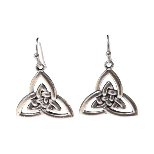 Boho Druppel Oorhangers met Keltisch Triquetra - oor6058 - Oorhangers kopen# - 35mm - alles - bali