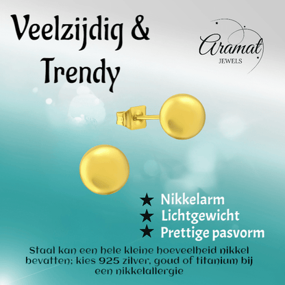 Bolletjes oorbellen – Goudkleur – 7mm - oor3485 - 14137 - Oorbellen kopen# - 7mm - alles - bolletjes