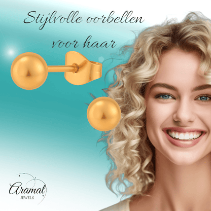 Bolletjes oorbellen – rosékleur – 4mm - oor2746 - XE70084 - Oorbellen kopen# - 4mm - alles - bolletjes