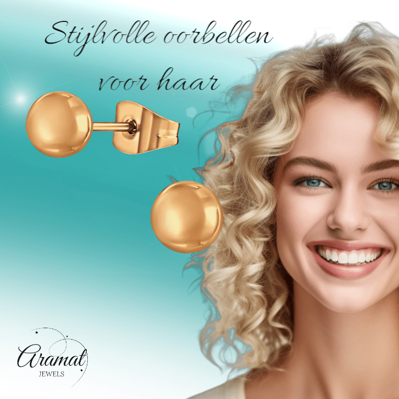 Bolletjes oorbellen – rosékleur – 6mm - oor3778 - Oorbellen kopen# - 6mm - alles - bolletjes