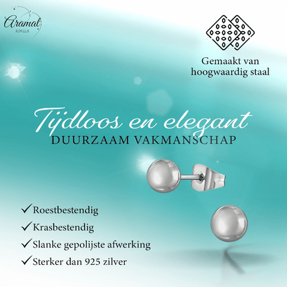 Bolletjes oorbellen – zilverkleur – 4mm - oor1377 - XE54559 - Oorbellen kopen# - 4mm - alles - bolletjes