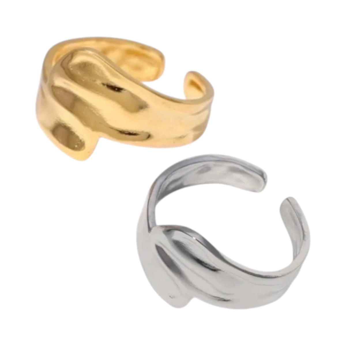 Brede Moderne One Size Ring RVS (14 mm) - Aramat Jewels - Ringen - cadeautip