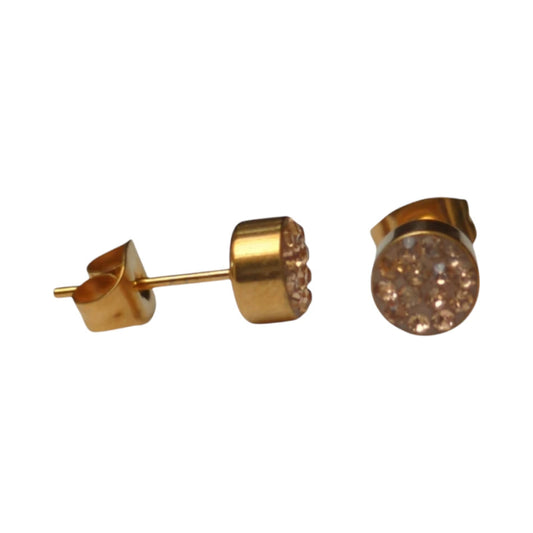 Champagne kristallen oorstekers 6 mm – goudkleurig - oor880 - Oorbellen kopen# - 6mm - alles - cadeau