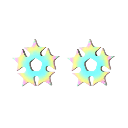 Cirkel van sterren oorstekers multikleur – 9mm - Aramat Jewels - Oorbellen - cadeautip