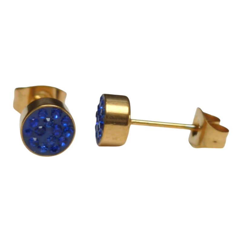 Donkerblauwe kristallen oorstekers 6mm - oor3098 - Oorbellen kopen# - 6mm - alles - blauw