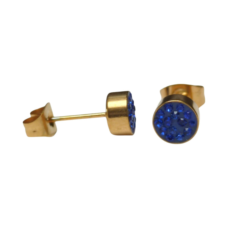 Donkerblauwe kristallen oorstekers 6mm - oor3098 - Oorbellen kopen# - 6mm - alles - blauw