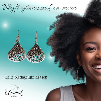 Druppel Oorhangers Antiek - oor6064 - Oorhangers kopen# - 35mm - alles - bali