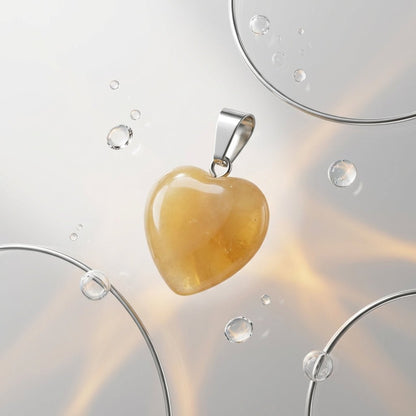 Gele Jade Hartjes Hanger natuursteen - Aramat Jewels - Hangers - cadeautip