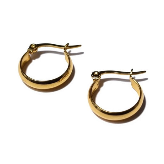 Gladde Hoops RVS – Goudkleurige Oorbellen (16, 20 en 25 mm) - Aramat Jewels - Oorringen - cadeautip