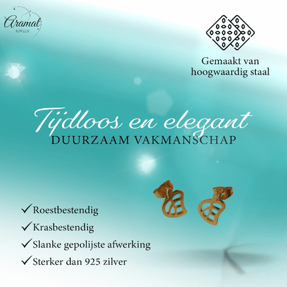 Goudkleurige blad oorbellen 10×8 mm - oor2756 - XE70456 - Oorbellen kopen# - 10mm - alles - blad